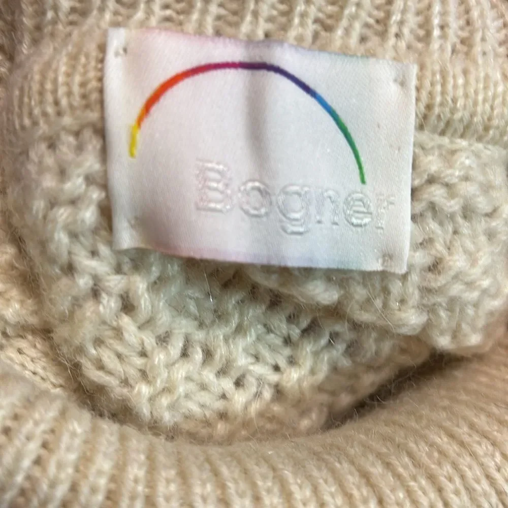 Vintage Bogner wool alpaca cable knit turtleneck sweater small fisherman